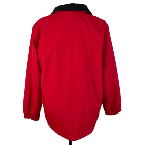 Lands' End Jacket Red Black Fleece Lined Waterproof Windproof Size M - Picture 3 of 16